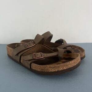 Birkenstock Mayari Mocha Brown Birkibuc Strappy Sandals